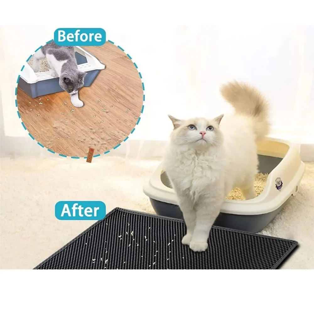 Double layer clearance cat litter mat